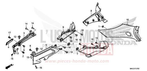 COUVERCLE LATERAL GL1800DAK de 2019